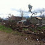 Even a concrete building was blown down.